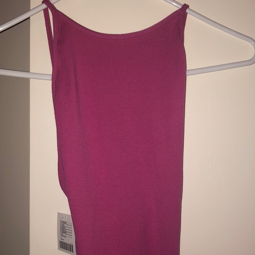 Fuchsia open back midi dress